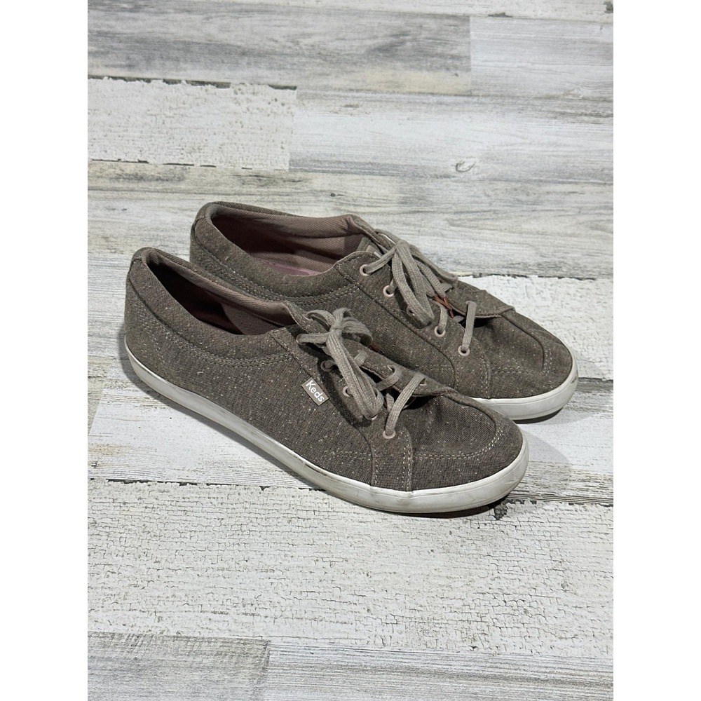 Keds Canvas Low Top Sneakers‎ Women 9 Brown Textured Lace Up GUC